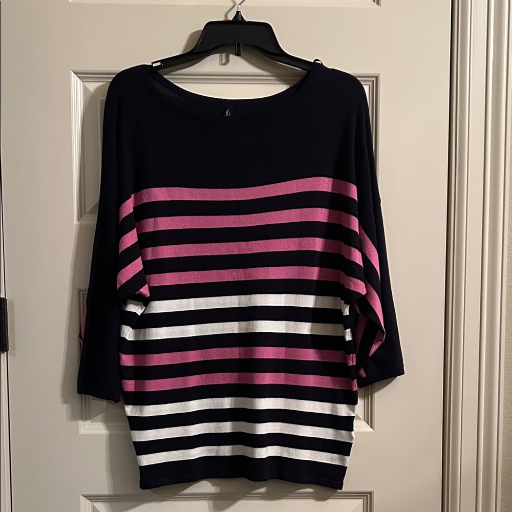 Striped Navy and Pink Sweater